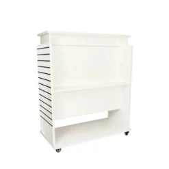 Front Page 26 Arrow 4 Shelf Fabric Display - White Vinyl Laminate (Fabric Not Included)