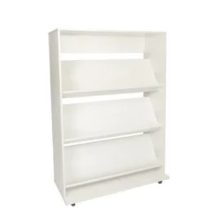 Front Page 24 Arrow 3 Shelf Fabric Display - White Vinyl Laminate (Fabric Not Included)
