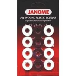 Janome Class 15 Pre-wound 72 Pack Of Plastic Bobbins - Black & White